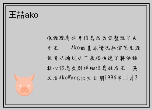 王喆ako